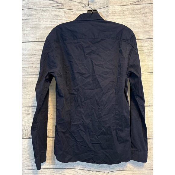 ASOS Mens Navy Long Sleeve Button-Down Shirt M - Picture 2 of 5